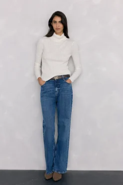 Pedro del Hierro Jersey cuello cisne básico ochitos Crudo