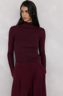 Pedro del Hierro Jersey cuello cisne básico ochitos Burdeos Outlet