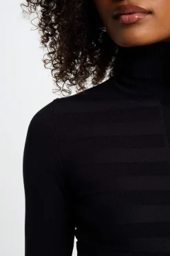 Morgan Jersey cuello de tortuga Negro