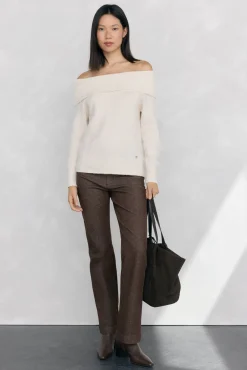 Pedro del Hierro Jersey cuello envolvente Crudo Clearance