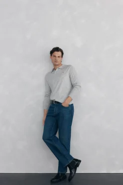 Pedro del Hierro Jersey cuello johny lana merino y cashmere Gris