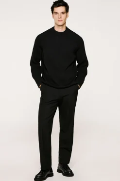 Selected Jersey cuello mock 100% algodón orgánico. Negro Online