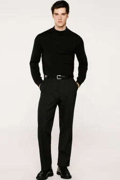 Selected Jersey cuello mock 100% lana merino. Negro Online