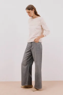 Cortefiel Jersey cuello multiposición Marfil Best