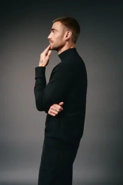 OOTO Jersey cuello perking Negro Outlet