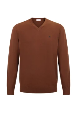 Pedro del Hierro Jersey cuello pico Marr&oacute;n New