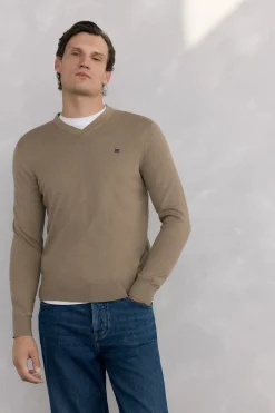 Pedro del Hierro Jersey cuello pico Beige Outlet