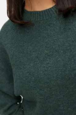 Vero Moda Curve Jersey cuello pico Curve Verde oscuro Clearance