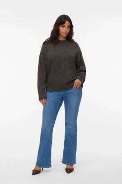 Vero Moda Curve Jersey cuello pico Curve Marrón oscuro Best