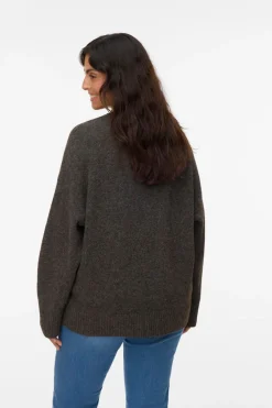 Vero Moda Curve Jersey cuello pico Curve Marr&oacute;n oscuro Best