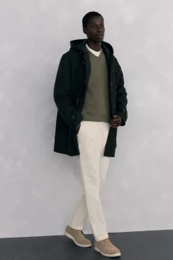 Pedro del Hierro Jersey cuello pico lana merino y cashmere Verde Best