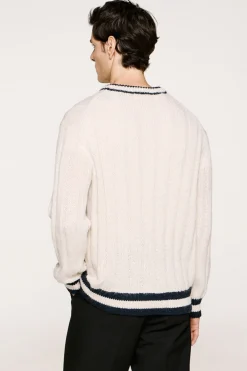 Selected Jersey cuello pico lana y alpaca Blanco Online