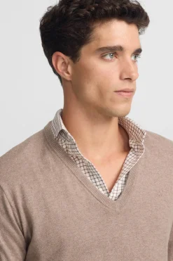 Silbon Jersey cuello pico retro Marr&oacute;n Outlet