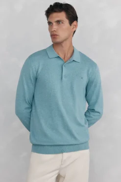 Pedro del Hierro Jersey cuello polo Azul