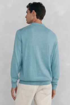 Pedro del Hierro Jersey cuello polo Azul