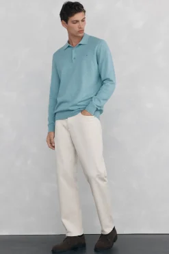 Pedro del Hierro Jersey cuello polo Azul