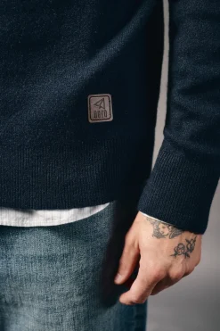 OOTO Jersey cuello polo cremallera y bolsillo Azul marino Outlet