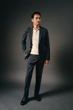 OOTO Jersey cuello polo lana Beige Discount