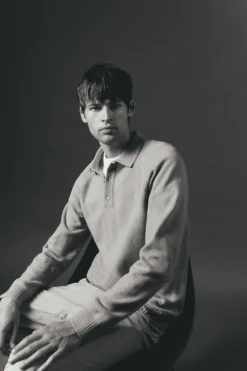 OOTO Jersey cuello polo lana Kaki