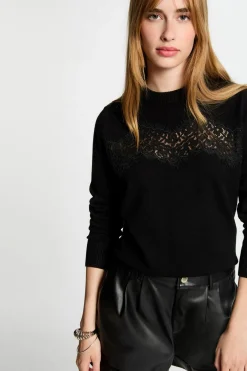 Morgan Jersey cuello redondo Negro