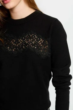 Morgan Jersey cuello redondo Negro