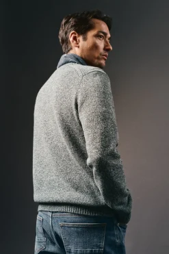 OOTO Jersey cuello redondo algodón torzal Gris Sale