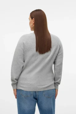 Vero Moda Curve Jersey cuello redondo talla grande Gris Outlet