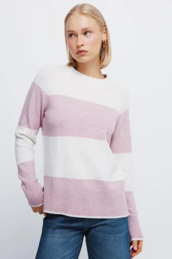Springfield Jersey cuello trenzado rosa Online