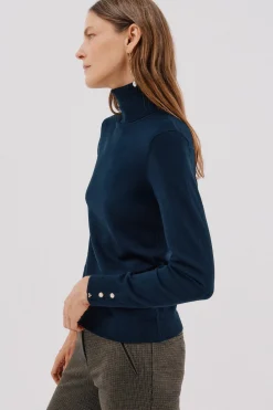 Cortefiel Jersey cuello vuelto Azul marino Outlet