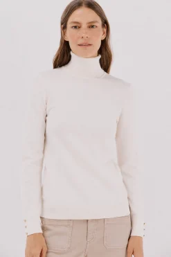 Cortefiel Jersey cuello vuelto Marfil