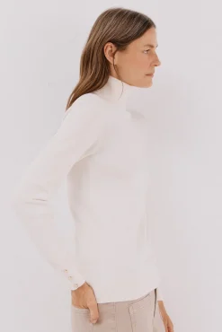 Cortefiel Jersey cuello vuelto Marfil