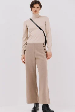 Cortefiel Jersey cuello vuelto Beige Clearance