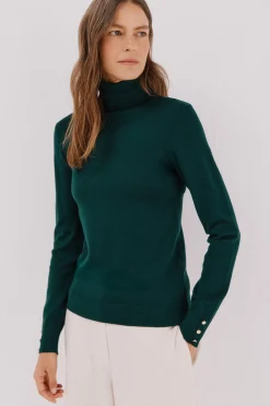 Cortefiel Jersey cuello vuelto Verde New