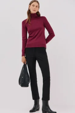 Cortefiel Jersey cuello vuelto Granate New