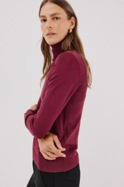 Cortefiel Jersey cuello vuelto Granate New