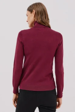 Cortefiel Jersey cuello vuelto Granate New