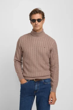 Silbon Jersey cuello vuelto de ochos Marr&oacute;n Discount