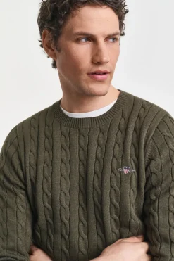 Gant Jersey de algodón con cuello redondo Verde