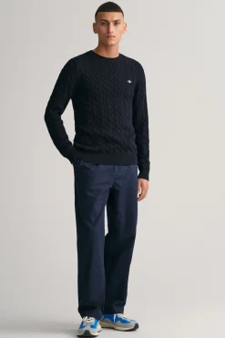 Gant Jersey de algodón con cuello redondo Azul New