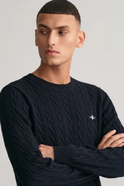 Gant Jersey de algodón con cuello redondo Azul New