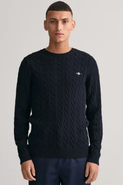 Gant Jersey de algodón con cuello redondo Azul New