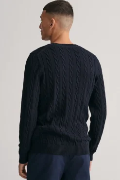 Gant Jersey de algodón con cuello redondo Azul New