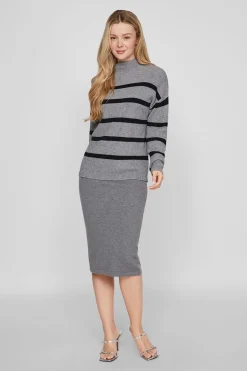 Vila Jersey de canalé con rayas Gris Online