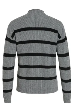 Vila Jersey de canalé con rayas Gris Online