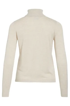 Vila Jersey de cuello alto con viscosa Beige Best