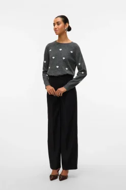 Vero Moda Jersey de cuello redondo Gris oscuro Hot