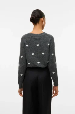 Vero Moda Jersey de cuello redondo Gris oscuro Hot