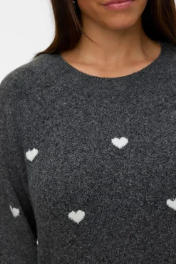 Vero Moda Curve Jersey de cuello redondo talla grande Gris oscuro Sale