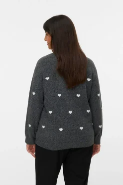 Vero Moda Curve Jersey de cuello redondo talla grande Gris oscuro Sale