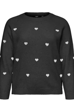 Vero Moda Curve Jersey de cuello redondo talla grande Gris oscuro Sale